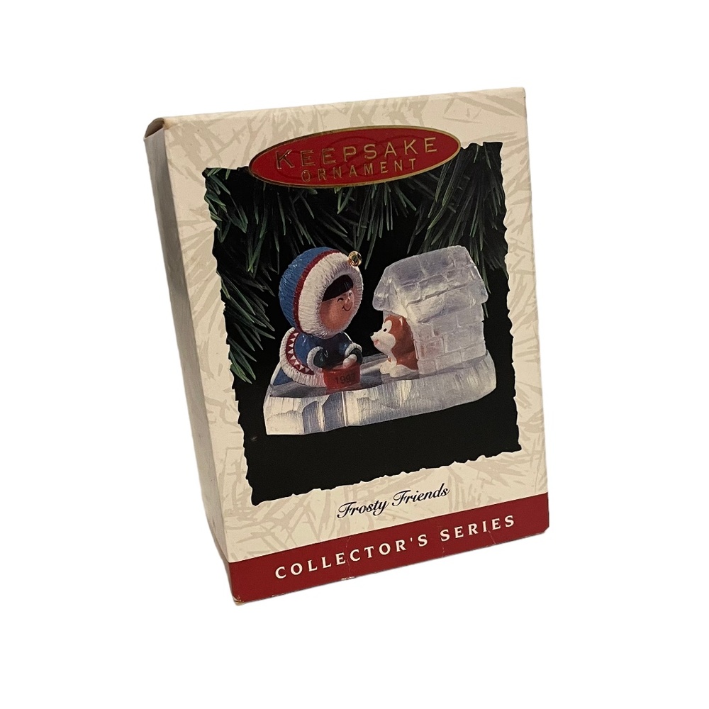 Hallmark 1993 Frosty Friends Christmas Ornament Eskimo & Dog in Doghouse‎ - Picture 4 of 5